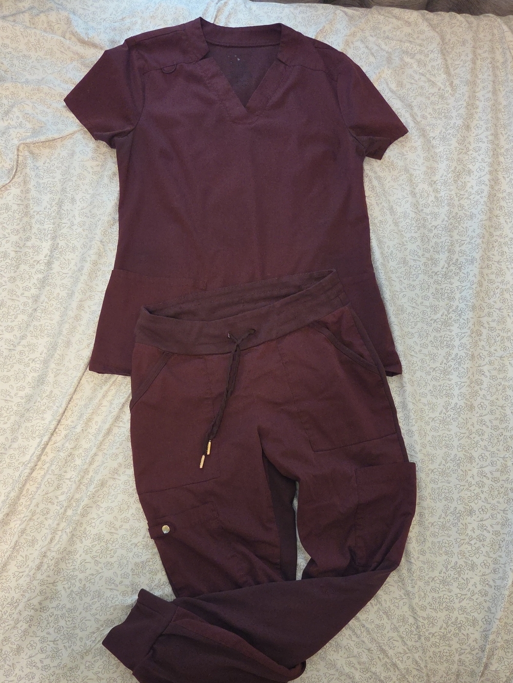 Women's Burgundy Scrub Jogger Pants - Comfortable Medical Workwear